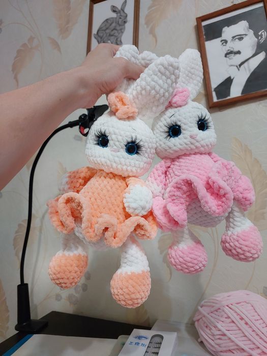 Вязаные мишки и зайчики