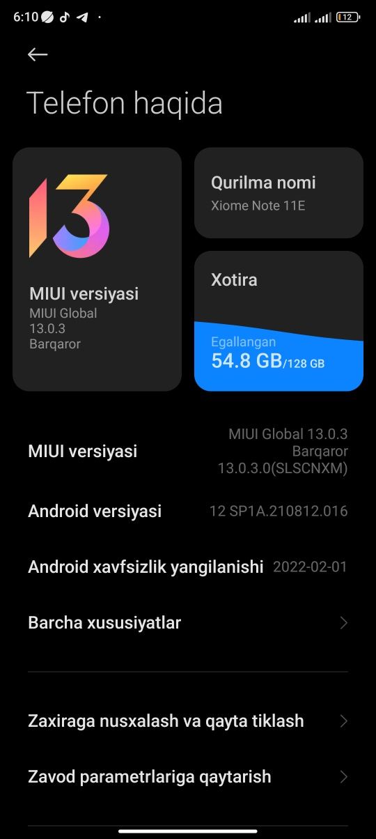 Redmi 11 5G  xolat edyal chotki