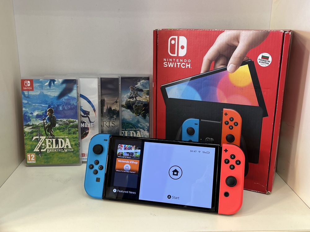 Nintendo Switch Oled + 4 игри