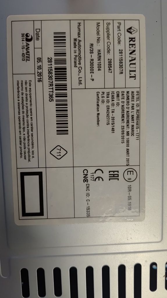 Радио Cd mp3 bluetooth Renault Dacia