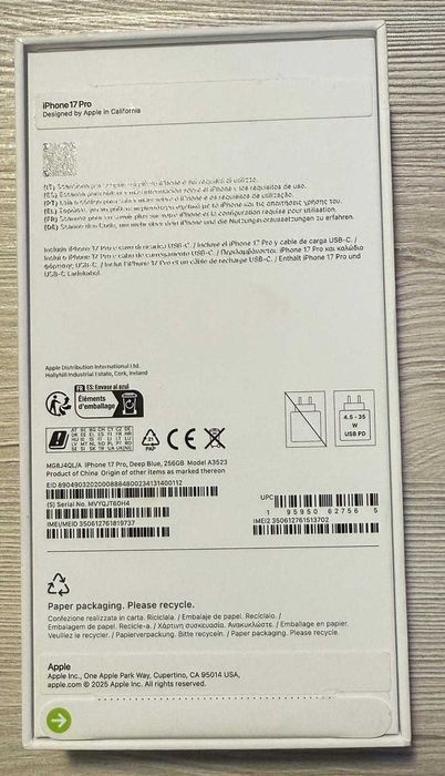 Vand Iphone 17 Pro 256Gb Deep Blue Neactivat