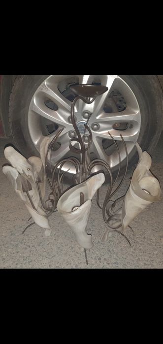 Candelabru Lustra bronz corp de iluminat vintage retro cu abajururi