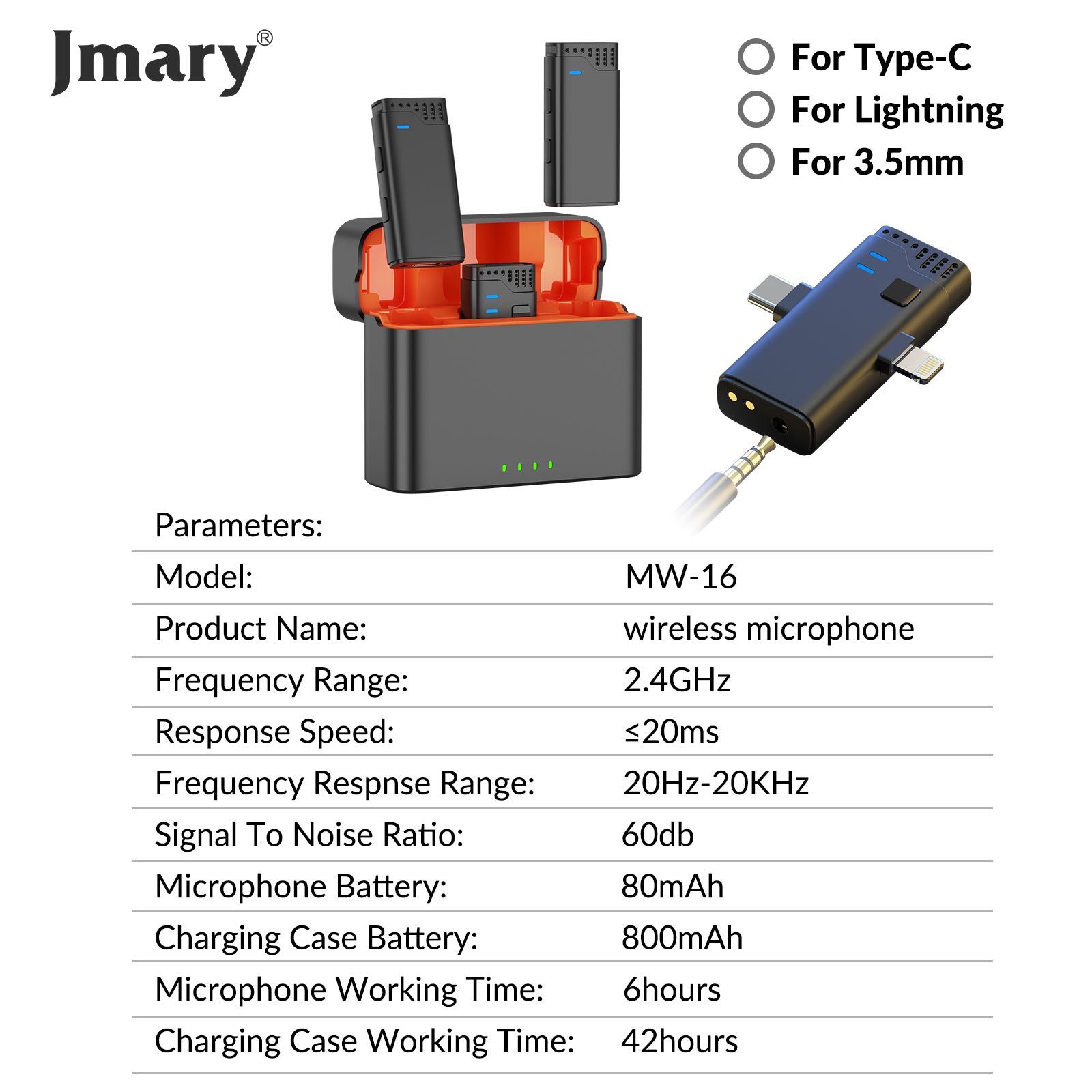 Jmary MW-16 simsiz unversal mikrofoni 2.4Ghz/ Jmary MW-16 беспроводной