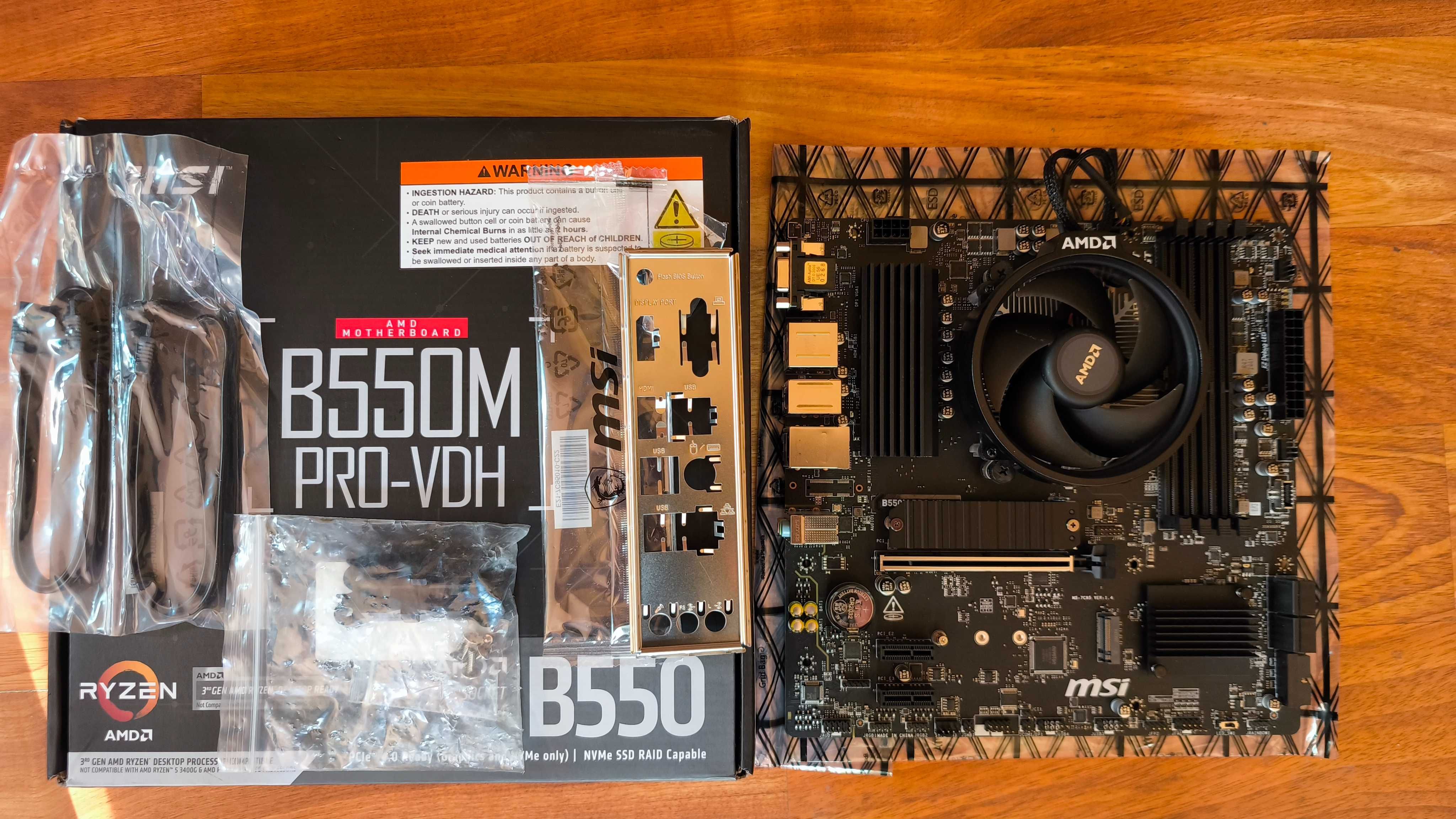 Дънна платка MSI B550M PRO-VDH с Гаранция + Ryzen 3 2200g
