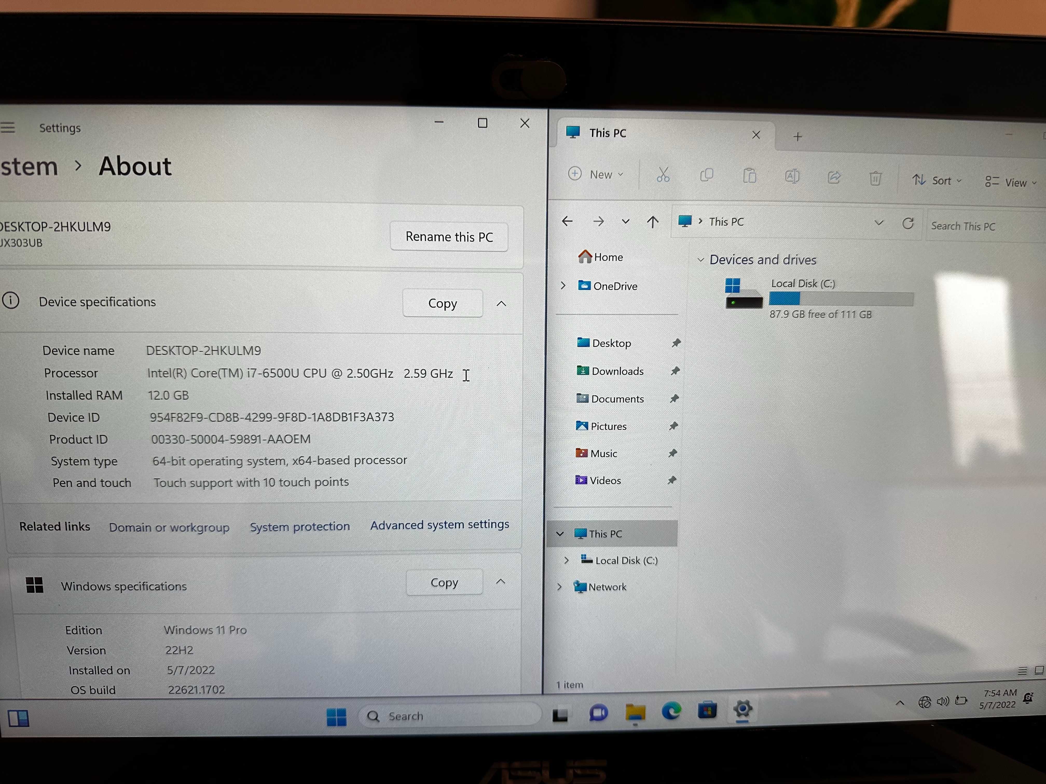 Laptop ASUS ZenBook UX303UB 13, i7, Touchscreen, 12GB, 120GB SSD