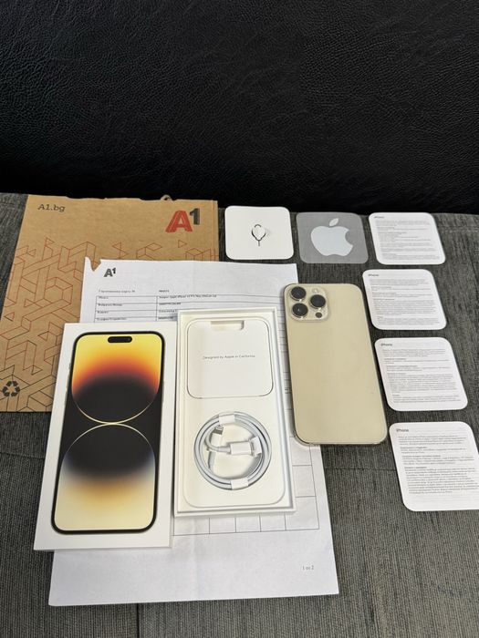 КАТО НОВ 256GB iPhone 14 PRO Max A1 Гаранция 2025 г. Gold