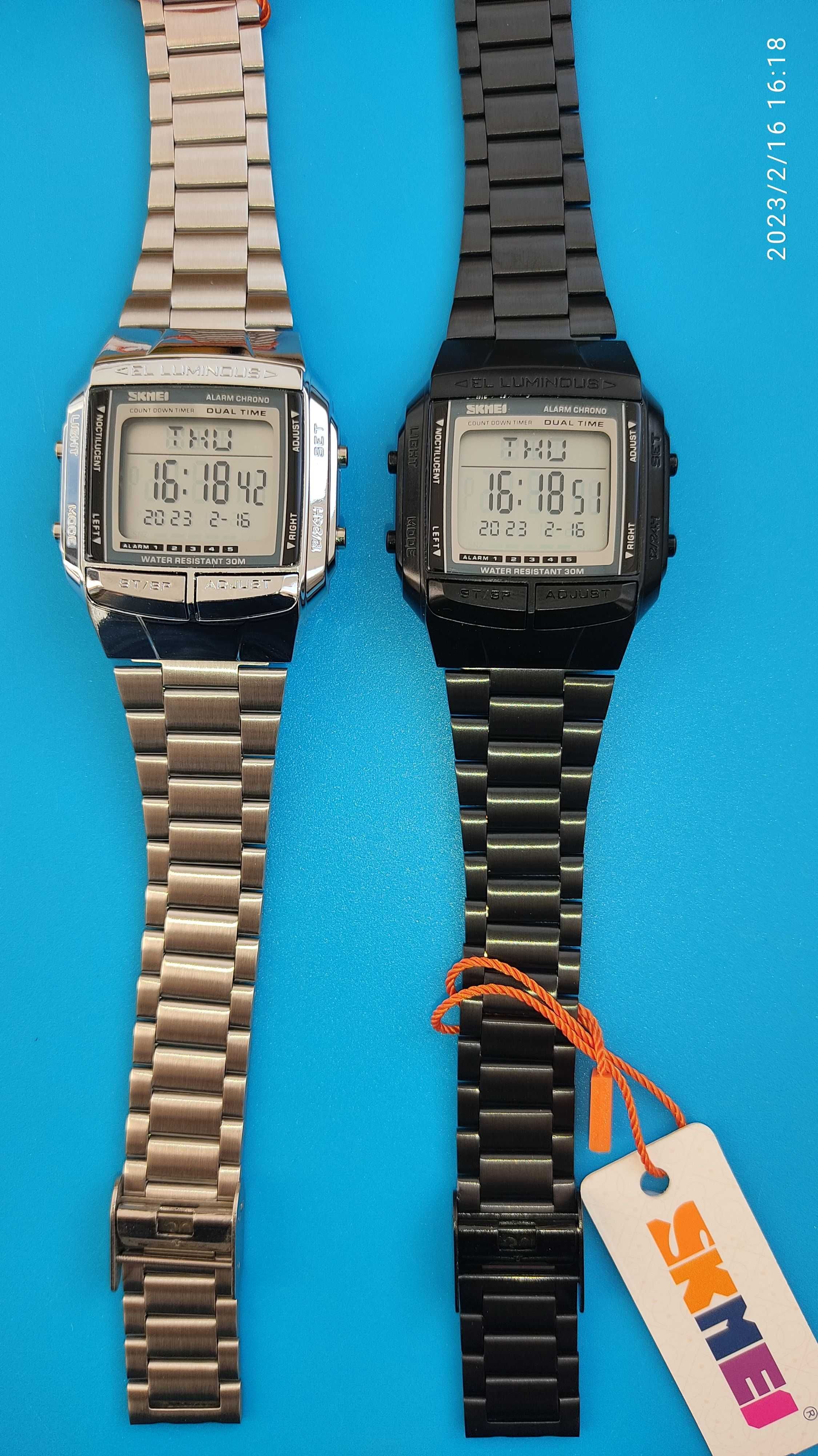 Електронен мъжки спортен часовник SKMEI кварц LED 1381 стомана