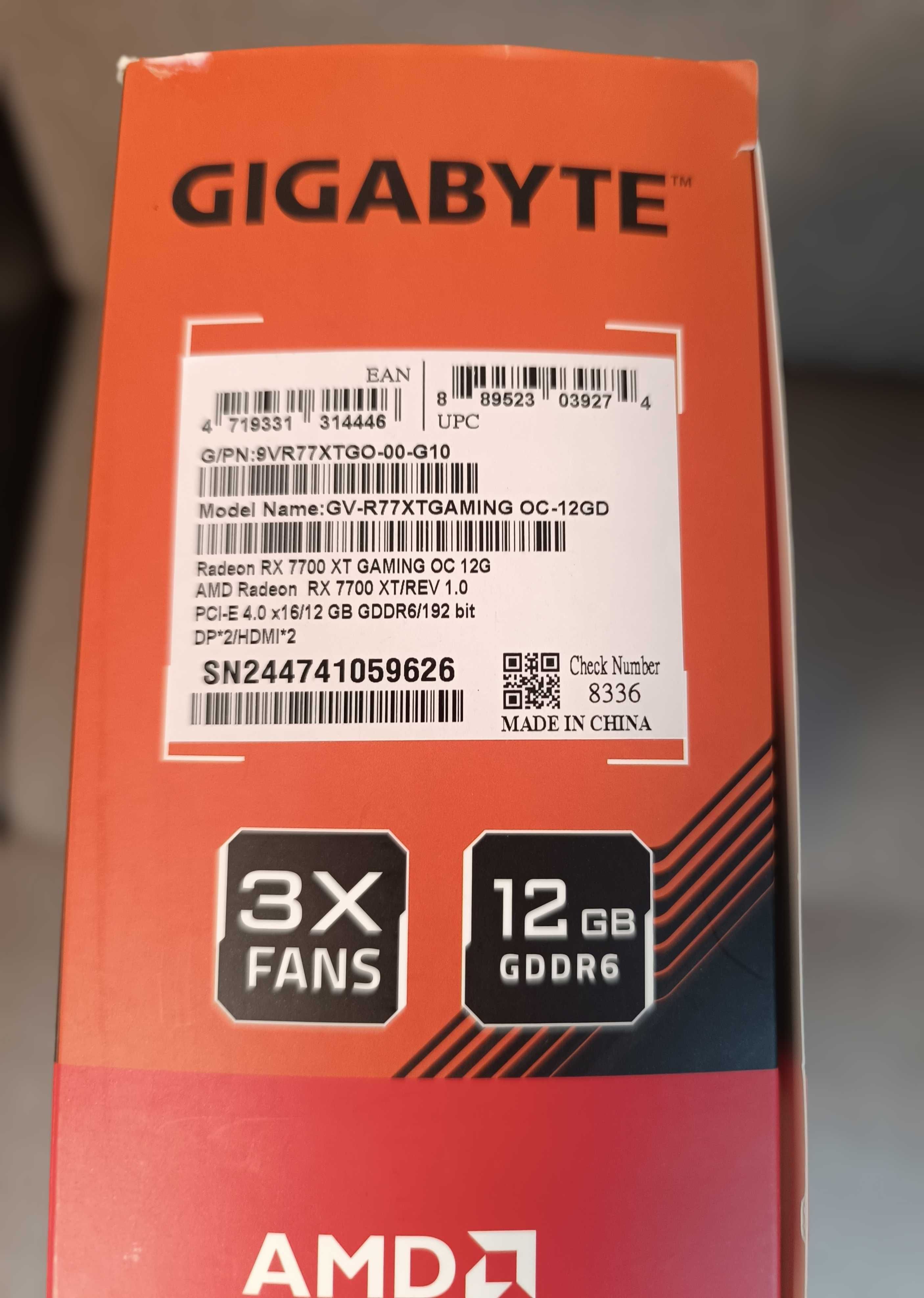Нова Видеокарта AMD RX 7700XT Gigabyte GAMING OC Edition 12GB GDDR6