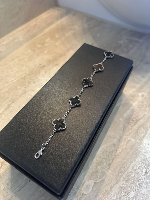 Van Cleef & Arpels VCA Silver Black 5 Motifs Alhambra