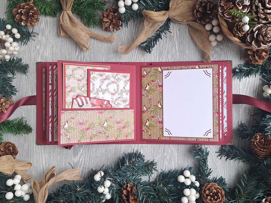 Коледен, скрапбук албум "Коледен венец", ръчна изработка /54.1