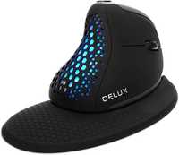 Mouse vertical DeLUX wireless (M618XSD-Black) 7200 DPI for gaming