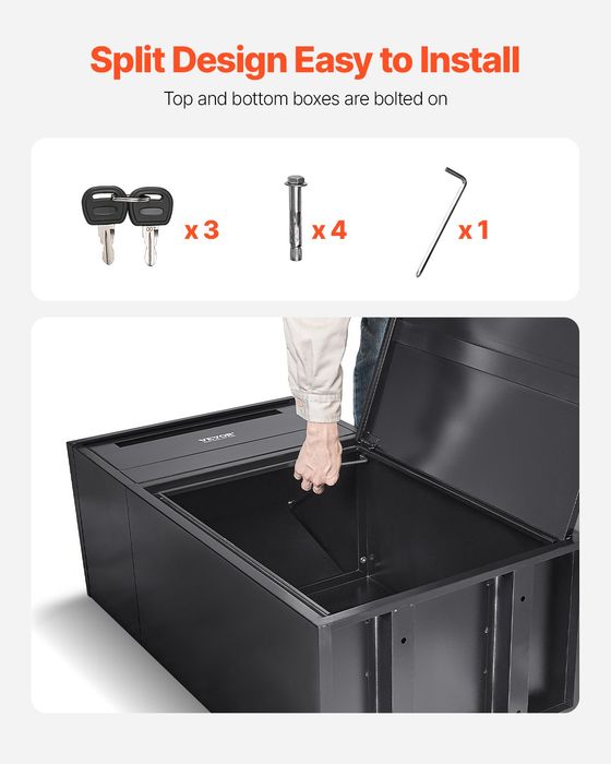 Cutie Livrare Colete Exterior,910mm,Otel Galvanizat,Negru