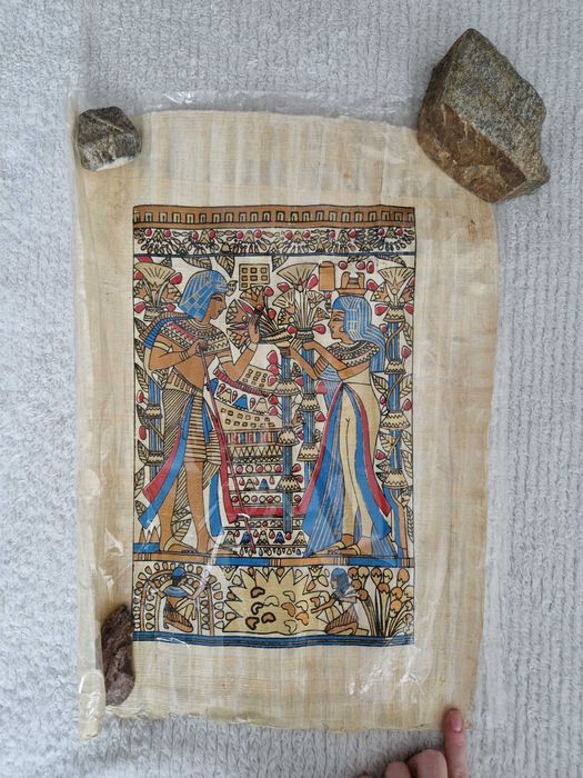 Pictura manuala egipteana pe papirus adevarat