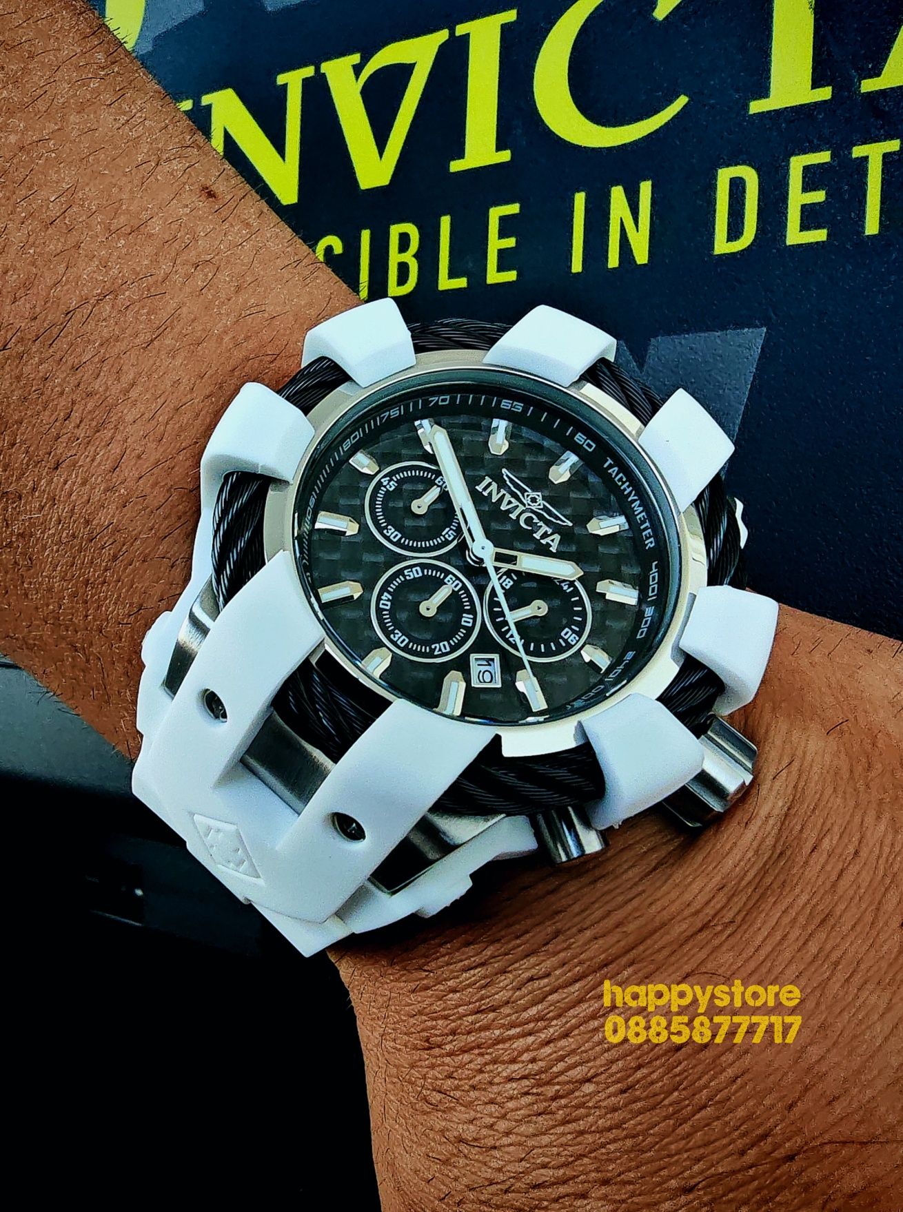 INVICTA Bolt Shock white 54 mm, Инвикта нов ръчен часовник