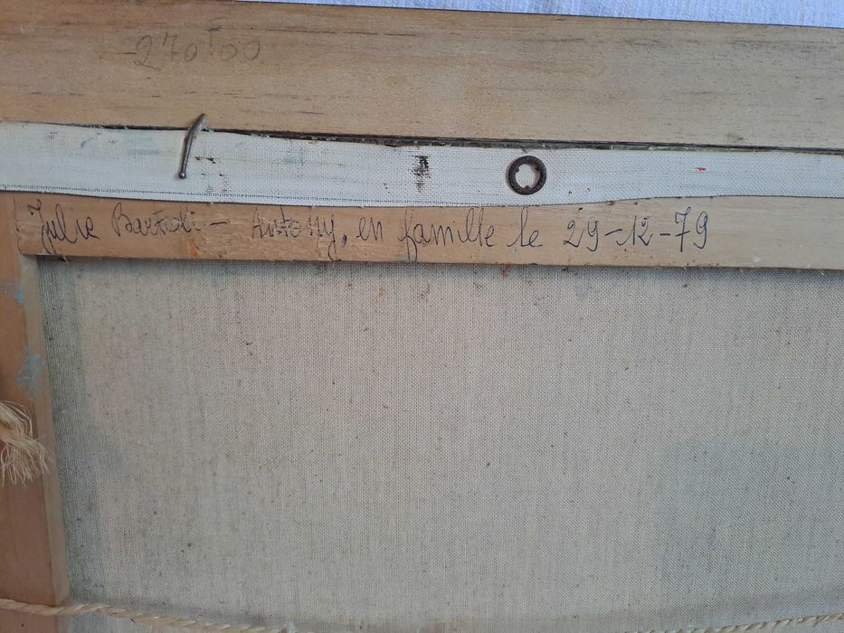 tablou vechi pictura pe panza 49/41 cm semnat Bartoli