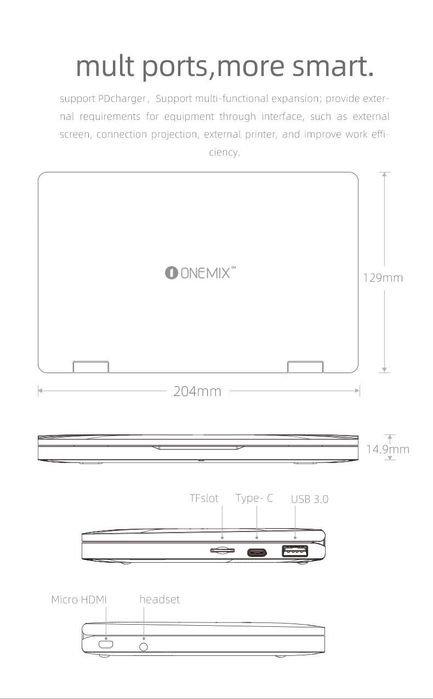 One mix 3S pro 8" тъч мини лаптоп - hackintosh UMPC