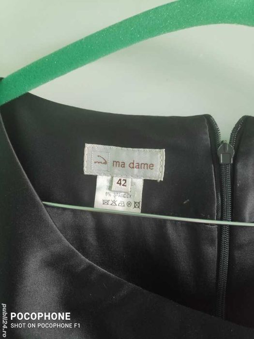 Rochie neagra cu funda si curea alba