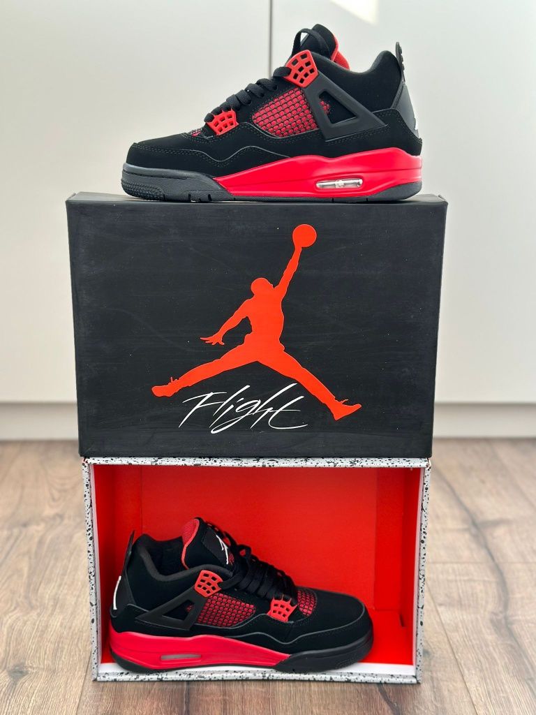 Adidasi Air Jordan 4 Red thunder PREMIUM