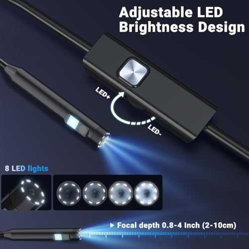 Нов HD 1920P двулентова ендоскоп камера с 5 м кабел и LED осветление