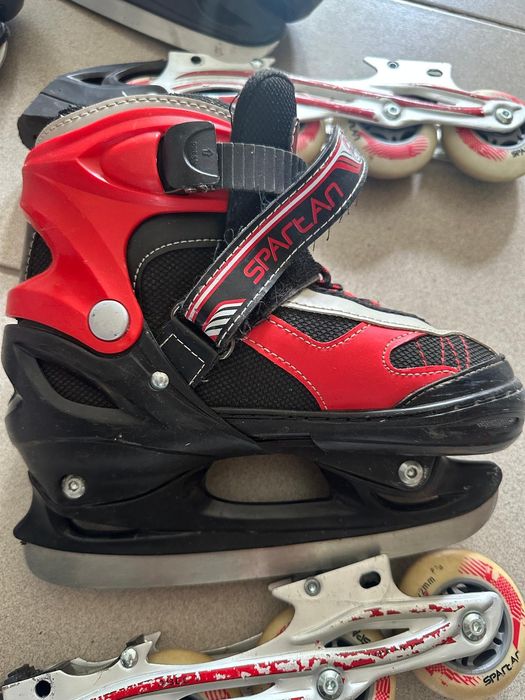 Patine 2in1 Spartan reglabila lama sau role 34-37 rosu