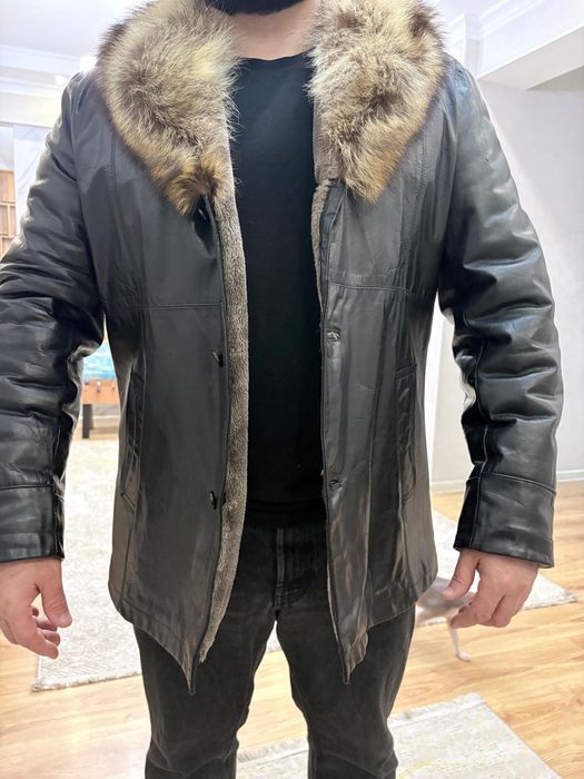 Зимняя кожаная куртка