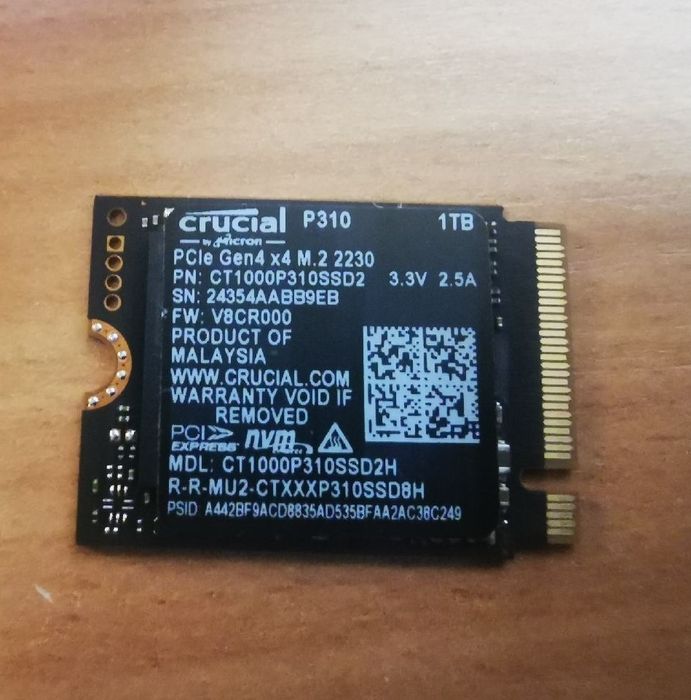 1TB SSD pcie 4.0 format 2230 - Crucial P310 nou