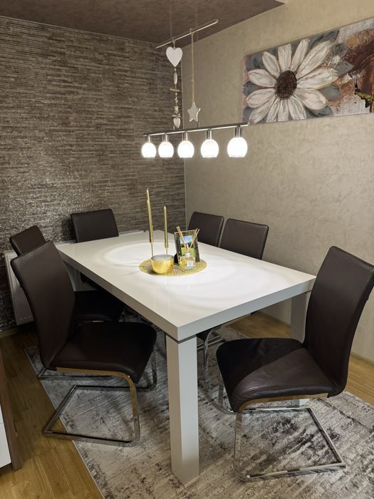 Masa cu 6 scaune piele ecologica