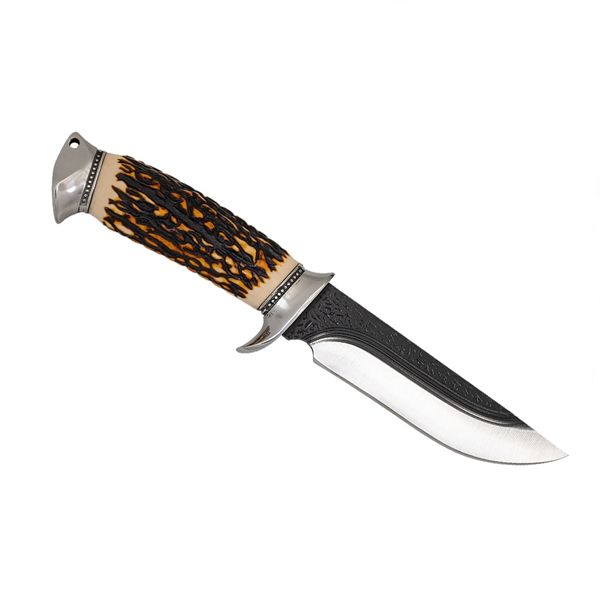 Cutit de vanatoare, IdeallStore®, Deer Corn, 26 cm, Otel inoxidabil