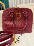 Geanta piele Furla - burgundy