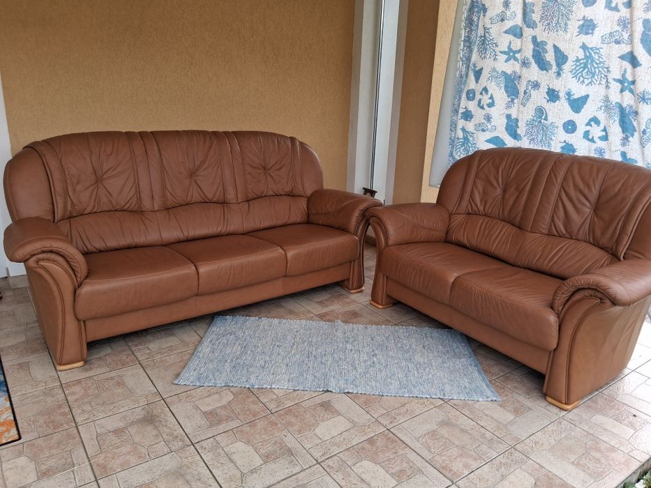 Set canapele piele naturala