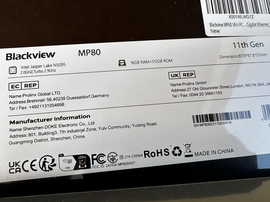 SIGILAT - Mini PC Blackview MP80 - Intel N5095 - 16GB+512GB
