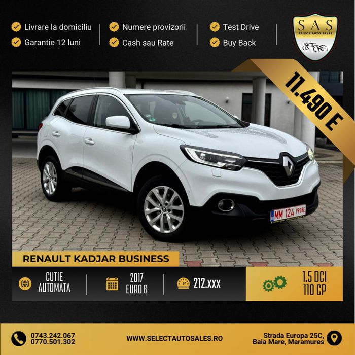 Renault Kadjar Business - 1.5 dci - Automat - Euro 6 - cash sau rate