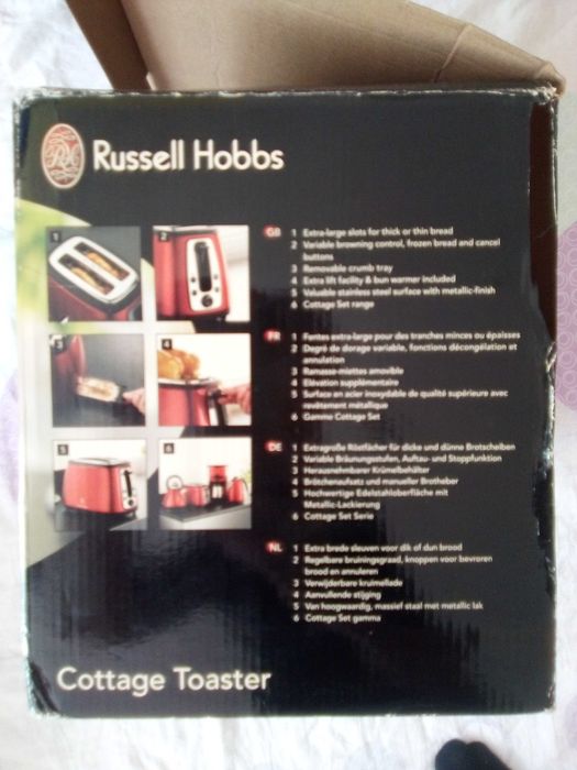 Prajitor de paine Russell Hobbs 18260-57, 2 felii, rosu
