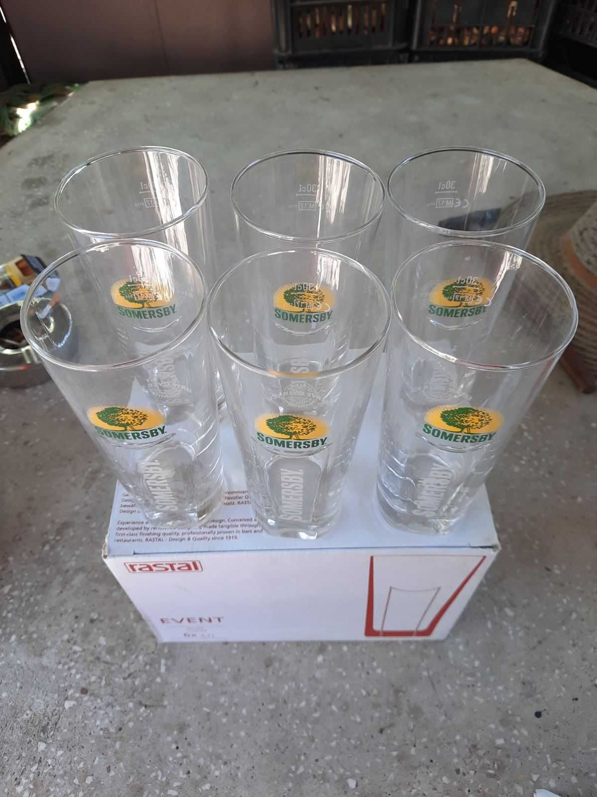 Различни видове,Нови чаши за бира комплект от шест броя.