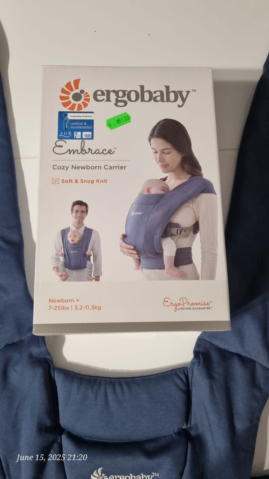 Marsupiu ergonomic Embrace, Soft Navy, Ergobaby