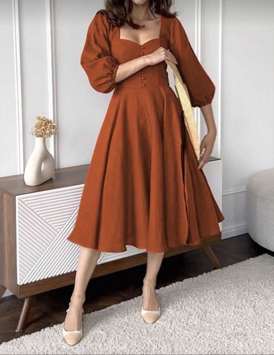 Rochie portocalie midi 36