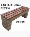 Banci din beton cu șezut din lemn-diverse modele si dimensiuni