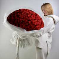 101 роза 60 см, доставка цветов в Астане, розы, цветы, букеты