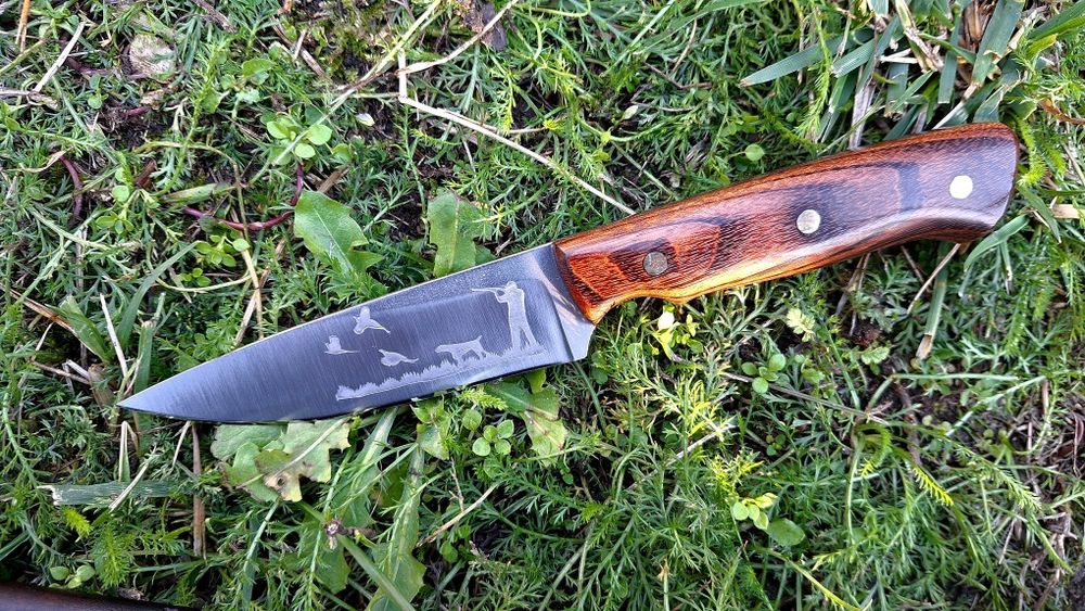 Нож ръчна изработка залов риболов туризъм кожена кания