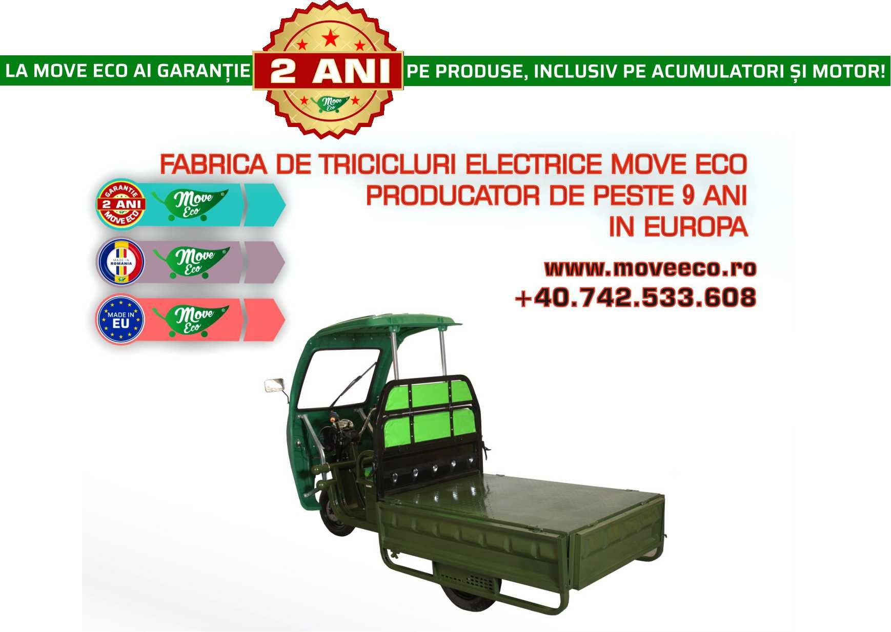 Triciclu electric omologat Cargo 500 EEC/ top RO/ Optional cu Cabina