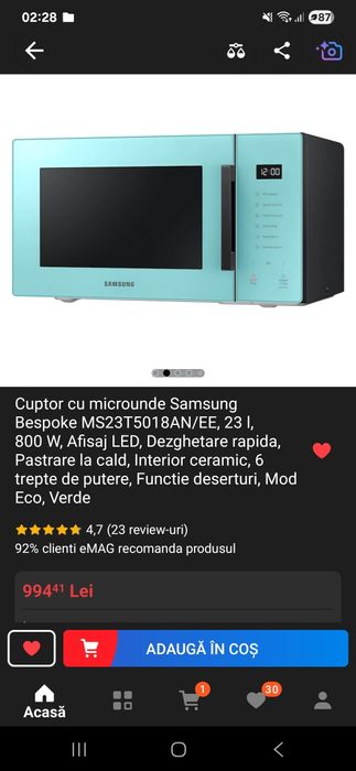 Cuptor cu microunde Samsung  23 L 800 W verde
