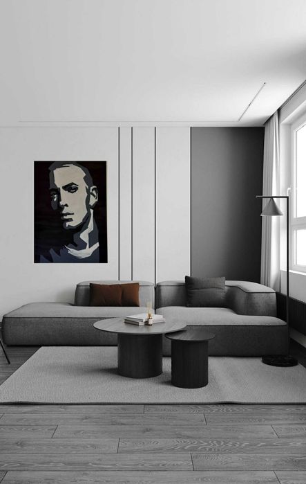 Tablou unic Eminem, acrilice pe panza 50x70