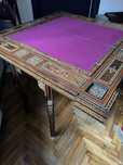 Superba Masa din lemn Masiv cu Insertii Sidef Poker Table Sah Ani 1900