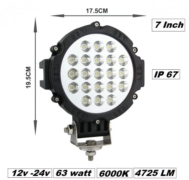 ХАЛОГЕН LED 63W-ER SPOT-пита (1бр.) черен 6000к CE RoHS