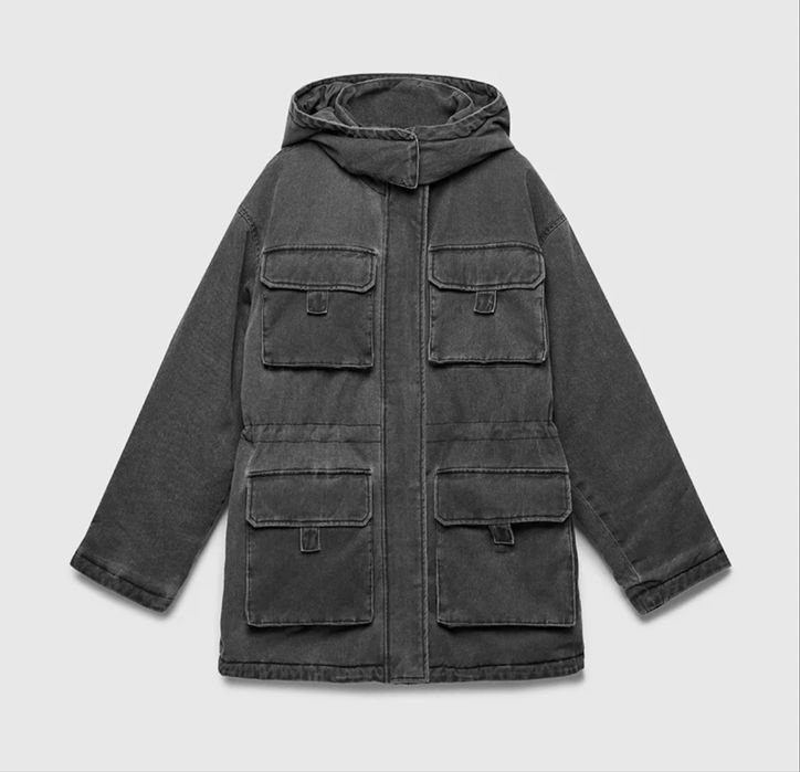 Джинсовая парка на синтепоне