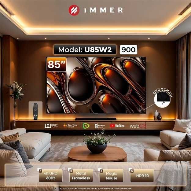 Телевизор IMMER 98/86/85/75/65/55/50/43/32  2025 new + dostavka