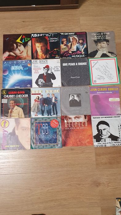 66 discuri vinil single – pop, disco, dance, francofon, rock clasic
