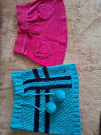 Lot 2 fuste-LILLY-tricotata cu ciucuri/H&M-din catifea-(3-4ani-104cm)