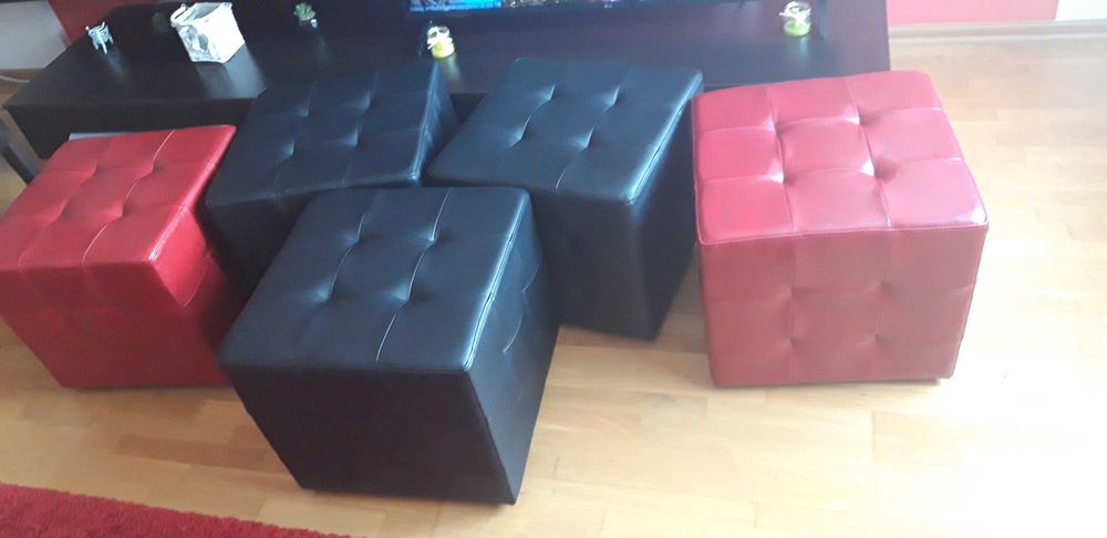 3 tabureti din piele ecologică