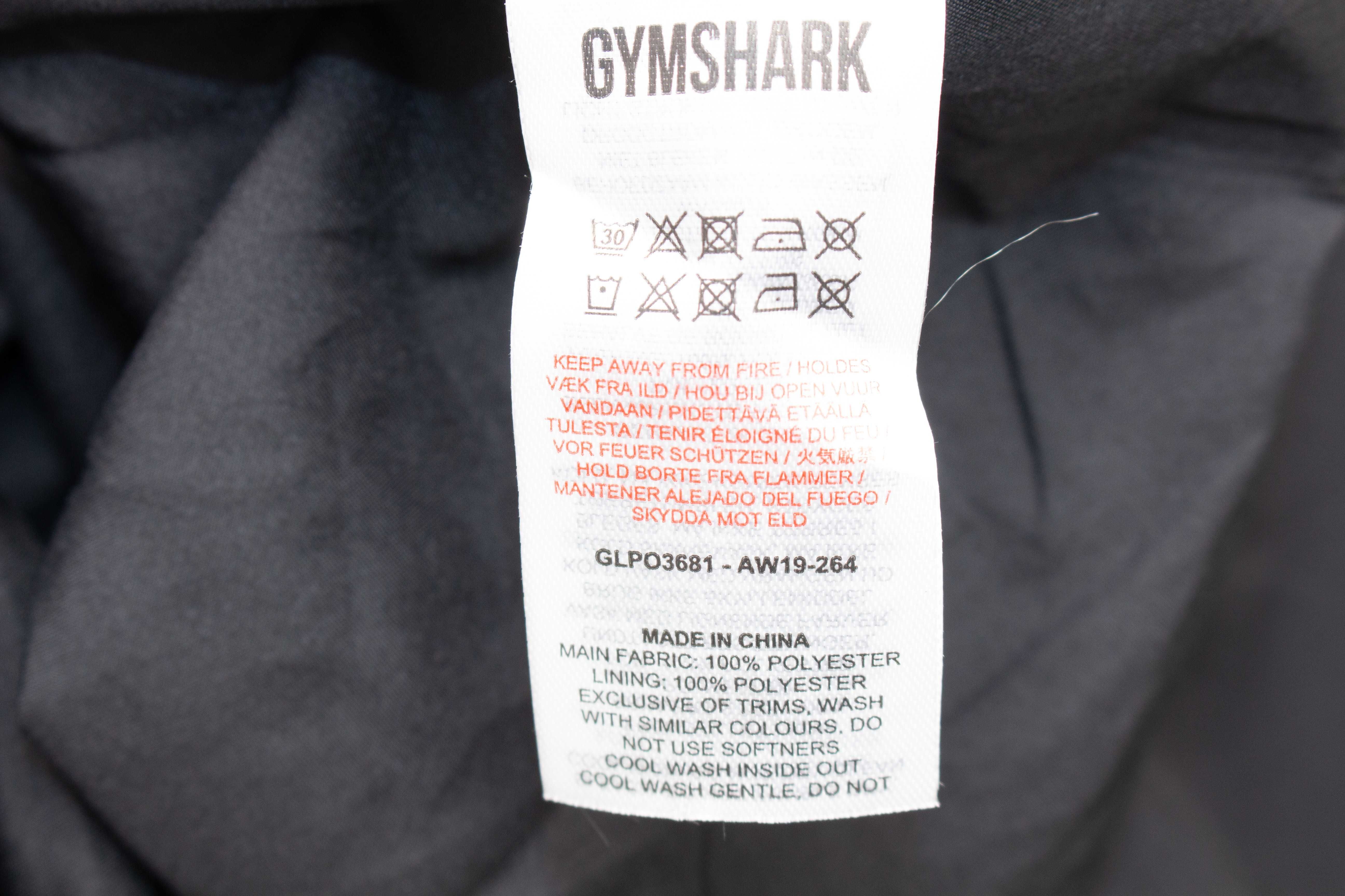 Gymshark кроп суичър пуловер тип ветровка черно с качулка за спорт M